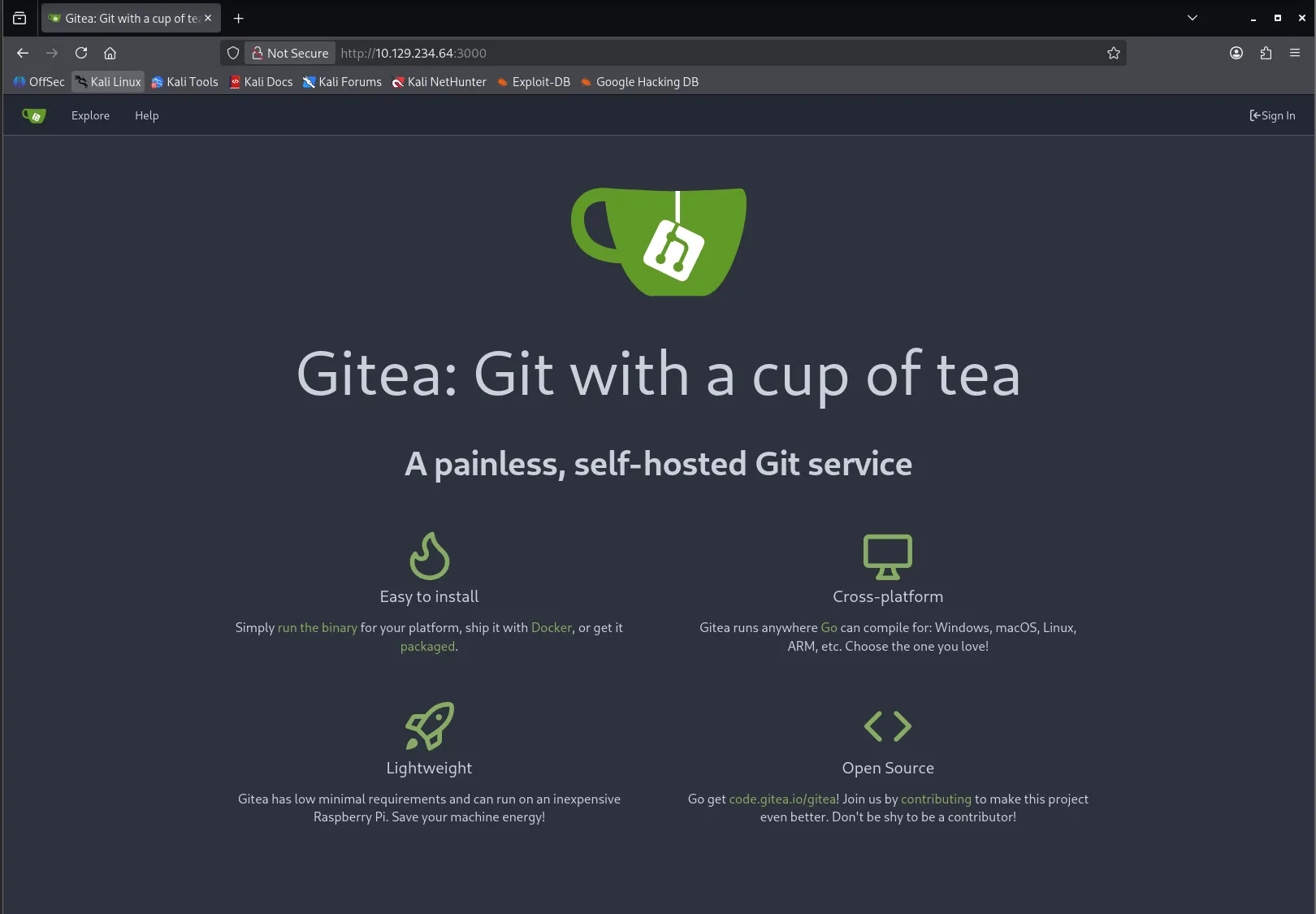 Gitea トップページ