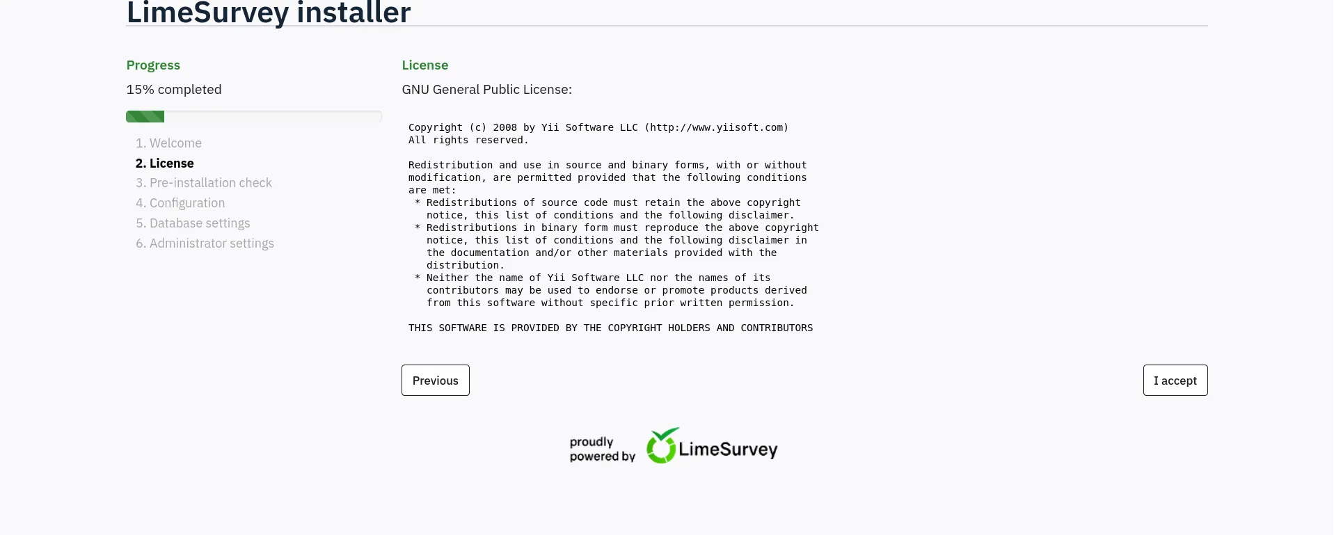 LimeSurvey license