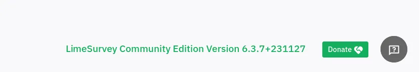 LimeSurvey version